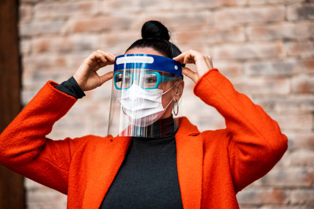 face shield with glasses