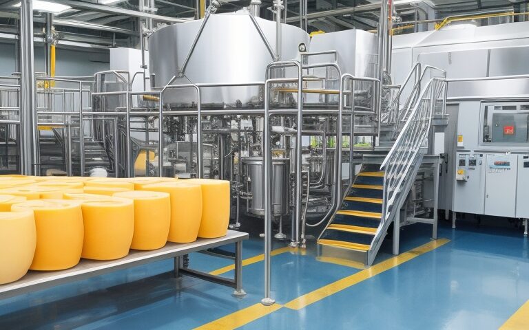 DreamShaper_v7_Cheese_Manufacturing_Plant_0