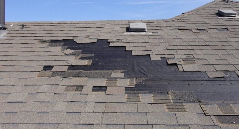 a storm blew shingles off roof