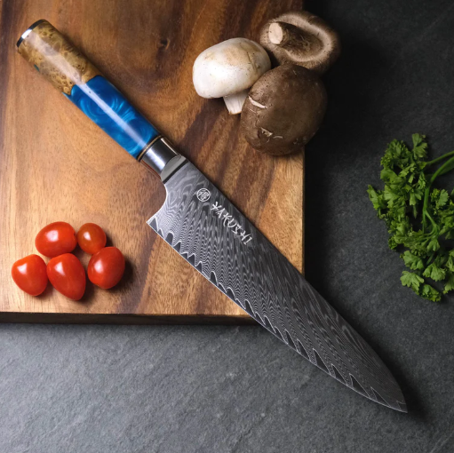 Damascus steel chef knife