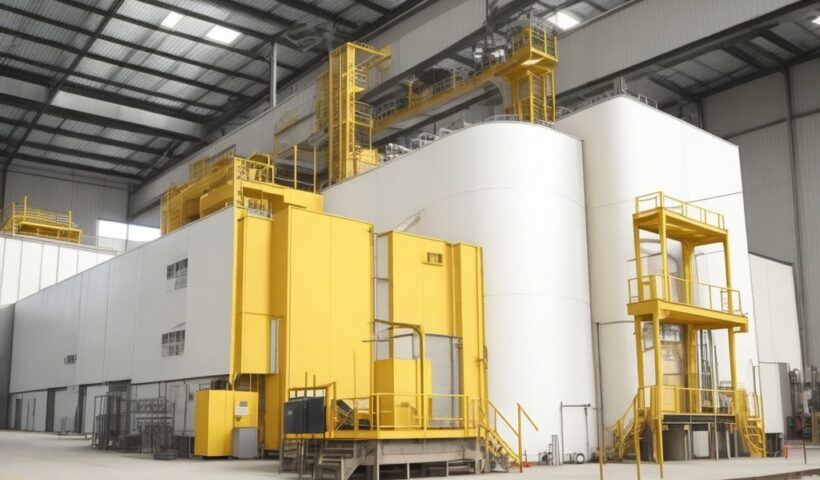 DreamShaper_v7_Rock_Wool_Insulation_Manufacturing_Plant_1