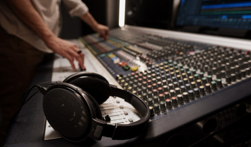 close-up-artist-making-music