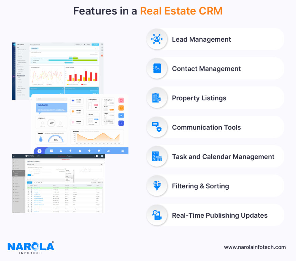 real estate crm features