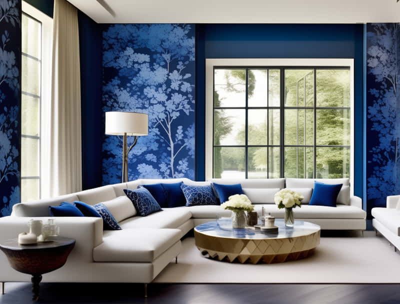 blue wallpapers in interior design