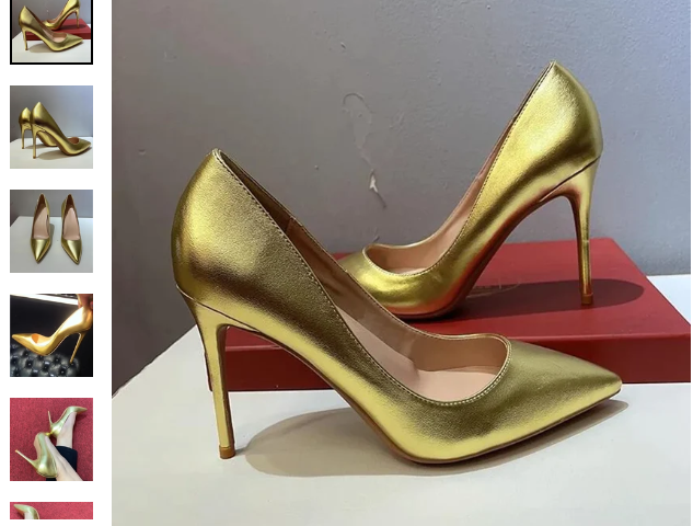 metallic gold pumps