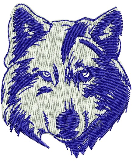 wolf embroidery design