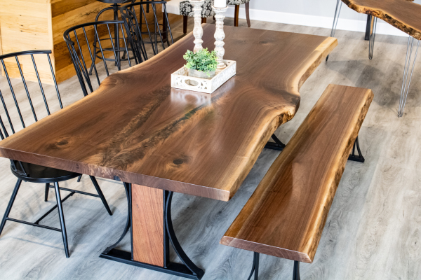 modern live edge dining table